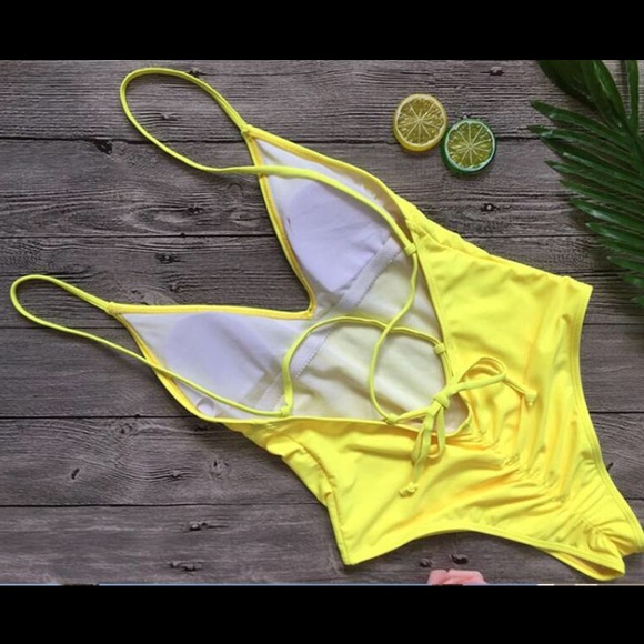 Other - BRAND NEW yellow one piece strappy back